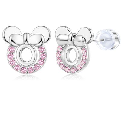 14K Gold Plated Sterling Silver Initial Earrings for Women Cubic Zirconia S925 Hypoallergenic Alphabet Letter Earrings (Silver, O)