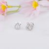 14K Gold Plated Sterling Silver Initial Earrings for Women Cubic Zirconia S925 Hypoallergenic Alphabet Letter Earrings (Silver, I) view 3