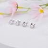 14K Gold Plated Sterling Silver Initial Earrings for Women Cubic Zirconia S925 Hypoallergenic Alphabet Letter Earrings (Silver, I) view 4