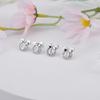 14K Gold Plated Sterling Silver Initial Earrings for Women Cubic Zirconia S925 Hypoallergenic Alphabet Letter Earrings (Silver, X) view 4
