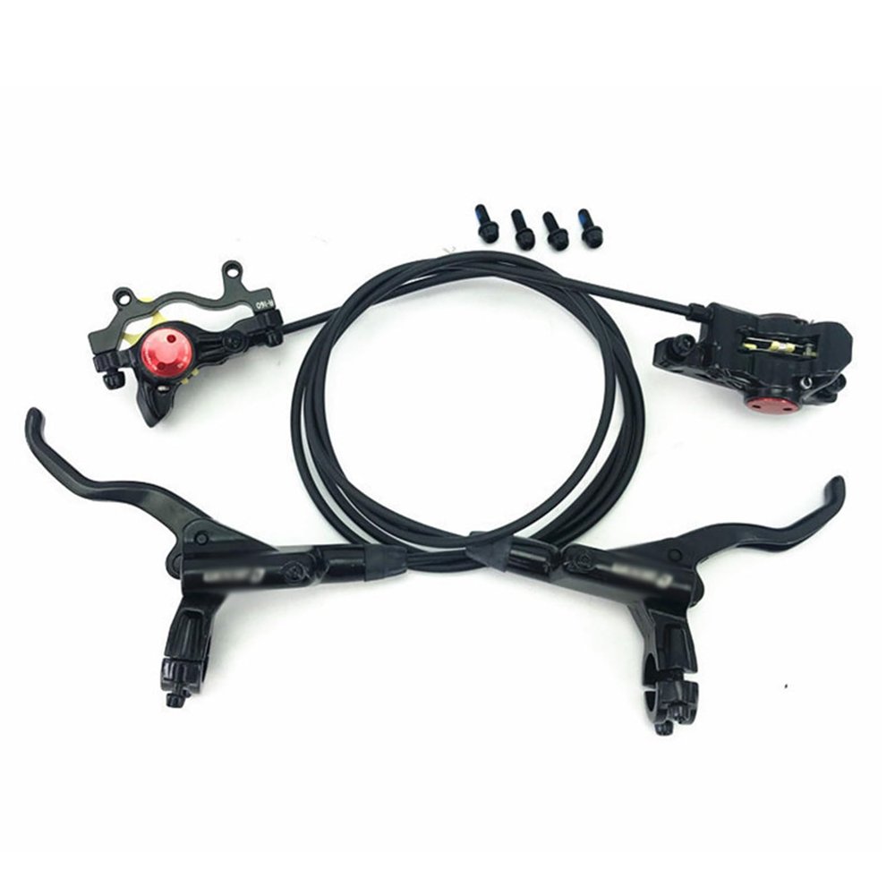 Mountain Bike Hydraulic Disc Brake Set Aluminum Alloy Brake Levers Left Front 800mm Right Rear 1400mm Mountain bike Hydraulic Brake With Mounting Adapter ( Color : Black , Size : Left front right rear