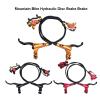 Mountain Bike Hydraulic Disc Brake Set Aluminum Alloy Brake Levers Left Front 800mm Right Rear 1400mm Mountain bike Hydraulic Brake With Mounting Adapter ( Color : Black , Size : Left front right rear view 2