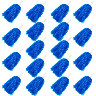 18PCS Cheerleading Pom Poms Plastic Cheerleader Pom Poms for Sports Squads Dancing Party Football Basketball Spirit Sports Stage Performance Celebration (Blue)