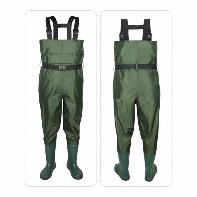 THABATAD Chest Waders, Fishing Waders for Men with Boots, 2-Ply PVC/Nylon Waterproof Hunting Waders, Bootfoot Waders