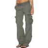 Cargo Pants for Women Mid Rise Pockets Baggy Trousers Loose Lightweight Hiking Pants Y2K Fashion Boyfriend Streetwear Pants B-Gray view 2