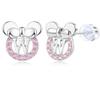 14K Gold Plated Sterling Silver Initial Earrings for Women Cubic Zirconia S925 Hypoallergenic Alphabet Letter Earrings (Silver, W) view 1
