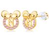 14K Gold Plated Sterling Silver Initial Earrings for Women Cubic Zirconia S925 Hypoallergenic Alphabet Letter Earrings (Gold-tone, N) view 1