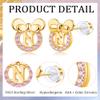 14K Gold Plated Sterling Silver Initial Earrings for Women Cubic Zirconia S925 Hypoallergenic Alphabet Letter Earrings (Gold-tone, N) view 2