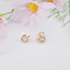 14K Gold Plated Sterling Silver Initial Earrings for Women Cubic Zirconia S925 Hypoallergenic Alphabet Letter Earrings (Gold-tone, N) view 3