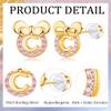 14K Gold Plated Sterling Silver Initial Earrings for Women Cubic Zirconia S925 Hypoallergenic Alphabet Letter Earrings (Gold-tone, C) view 2