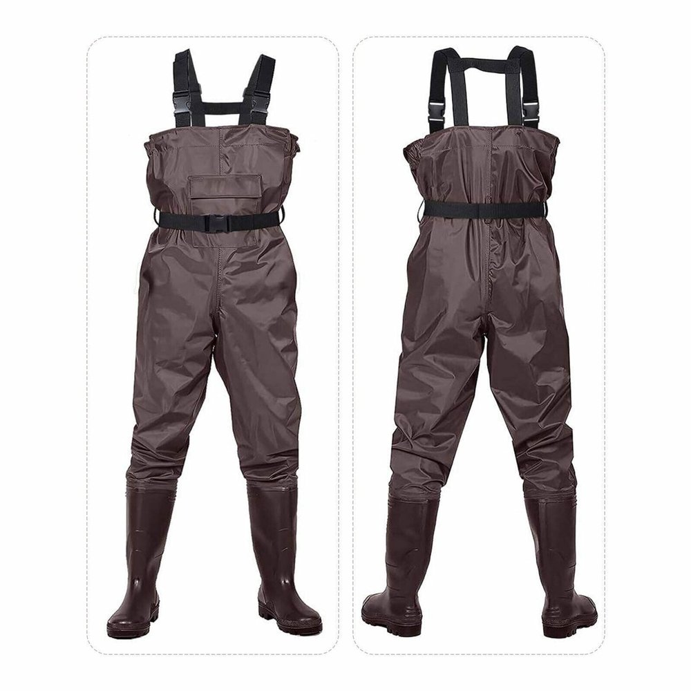 THABATAD Chest Waders, Fishing Waders for Men with Boots, 2-Ply PVC/Nylon Waterproof Hunting Waders, Bootfoot Waders