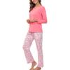 PNAEONG Women's Cotton Long-Sleeve Tops and Full-Length Pajama Set Two-Piece Pjs with Pockets Pink Paisley,2XL view 1