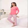 PNAEONG Women's Cotton Long-Sleeve Tops and Full-Length Pajama Set Two-Piece Pjs with Pockets Pink Paisley,2XL view 3