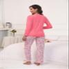 PNAEONG Women's Cotton Long-Sleeve Tops and Full-Length Pajama Set Two-Piece Pjs with Pockets Pink Paisley,2XL view 4