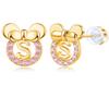 14K Gold Plated Sterling Silver Initial Earrings for Women Cubic Zirconia S925 Hypoallergenic Alphabet Letter Earrings (Gold-tone, S) view 1