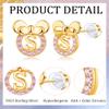 14K Gold Plated Sterling Silver Initial Earrings for Women Cubic Zirconia S925 Hypoallergenic Alphabet Letter Earrings (Gold-tone, S) view 2