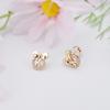 14K Gold Plated Sterling Silver Initial Earrings for Women Cubic Zirconia S925 Hypoallergenic Alphabet Letter Earrings (Gold-tone, K) view 3