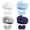 ZURLEFY Baby Girl Hats and Mittens Set for 0-6 Months, Newborn Hospital Hats with Bow for Infant Baby No Scratch Cotton Mittens Set(31-11) view 1