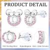 14K Gold Plated Sterling Silver Initial Earrings for Women Cubic Zirconia S925 Hypoallergenic Alphabet Letter Earrings (Silver, D) view 2