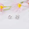 14K Gold Plated Sterling Silver Initial Earrings for Women Cubic Zirconia S925 Hypoallergenic Alphabet Letter Earrings (Silver, D) view 3