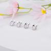14K Gold Plated Sterling Silver Initial Earrings for Women Cubic Zirconia S925 Hypoallergenic Alphabet Letter Earrings (Silver, D) view 4