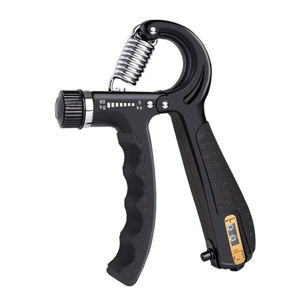 TEMKIN Grip Strength Trainer Adjustable R-shape Hand Grip Sports Countable Strength Finger Forceps Exercise Strengthening Expander Spring Carpal Pinch Trainers (Color : Black)