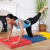 GYMAX Folding Gymnastics Mat, Tri-fold 6 x 2 x 2 Exercise Mat with Carrying Handles, Waterproof PU Leather, Hook & Loop Fasteners, Portable Lightweight Tumbling Mat for Yoga Home Gym Fitness view 2