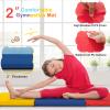 GYMAX Folding Gymnastics Mat, Tri-fold 6 x 2 x 2 Exercise Mat with Carrying Handles, Waterproof PU Leather, Hook & Loop Fasteners, Portable Lightweight Tumbling Mat for Yoga Home Gym Fitness view 3