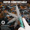 Cottonbell Damascus Pocket Knife with Clip Unique Abalone Seashells Handle Folding Knives for Men EDC Knife with Safety Liner Lock,Survival Knife for Camping Fishing Hiking Hunting Gift view 3