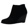 Ladmiple Ankle Boots For Women With Heel Brown Women's Wedge Boots Comfortable Ankle Wedge Booties Casual Fashion Western Cowgirl Slip-On Low Wedge Heel Dress Shoes 2024 view 1
