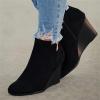 Ladmiple Ankle Boots For Women With Heel Brown Women's Wedge Boots Comfortable Ankle Wedge Booties Casual Fashion Western Cowgirl Slip-On Low Wedge Heel Dress Shoes 2024 view 3
