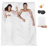BREENHILL Double Sleeping Bag LinerCamping Sheets & Travel Sheet, Hostels & Traveling Adult Sleep Sack for Backpacking, Hotels Lightweight Single & Double Camping Sleeping Bag Liners White
