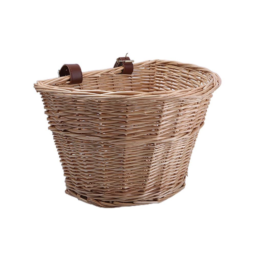 Wicker Basket Front Cargo for Women and Men, Fits Most Bikes, Beach Cruiser, Stationary Bike, Ebike, Road Bike, Woven Basket, Storage Basket (A)