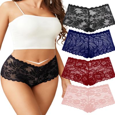 Avidlove Women's Underwear Lace Boyshort Panties High Waist Cheeky Panty