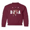 superhotapparel San Francisco Defence Player Football Air Bosa Youth Crewneck Sweatshirt (Maroon, Youth X-Large) view 1