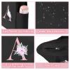 Vavabox Tote Bag, A-Z Initial Monogrammed Waterproof Tote Bag, Bridesmaid Gifts for Women, Black and Pink (O, Black) view 4