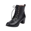 Dressy Western Ankle Boots Fall Winter Office Work Chunky Heel Cowboy Cowgirl Booties Classic Lace-up Chelsea Boot view 1