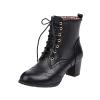 Dressy Western Ankle Boots Fall Winter Office Work Chunky Heel Cowboy Cowgirl Booties Classic Lace-up Chelsea Boot view 3