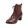 Dressy Western Ankle Boots Fall Winter Office Work Chunky Heel Cowboy Cowgirl Booties Classic Lace-up Chelsea Boot view 1