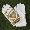 Spider Grip Premium Sheep Skin Baseball Softball Batting Gloves (White/Gold, X-Large) view 4