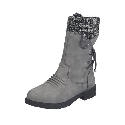 Ctreela Sock Top Boot for Women Fashion Short Combat Boots Slip On Booties with Side Zipper Low Heel Winter Ankle Booties