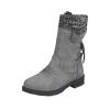 Ctreela Sock Top Boot for Women Fashion Short Combat Boots Slip On Booties with Side Zipper Low Heel Winter Ankle Booties view 1