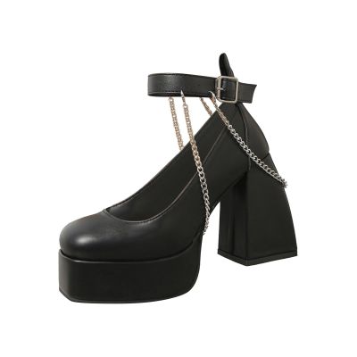 Ctreela Chunky Platform Mary Jane Shoes Goth Punk Ankle Pumps Shoes Fashion Lolita Oxfords Block Heel Dress Shoes for Women