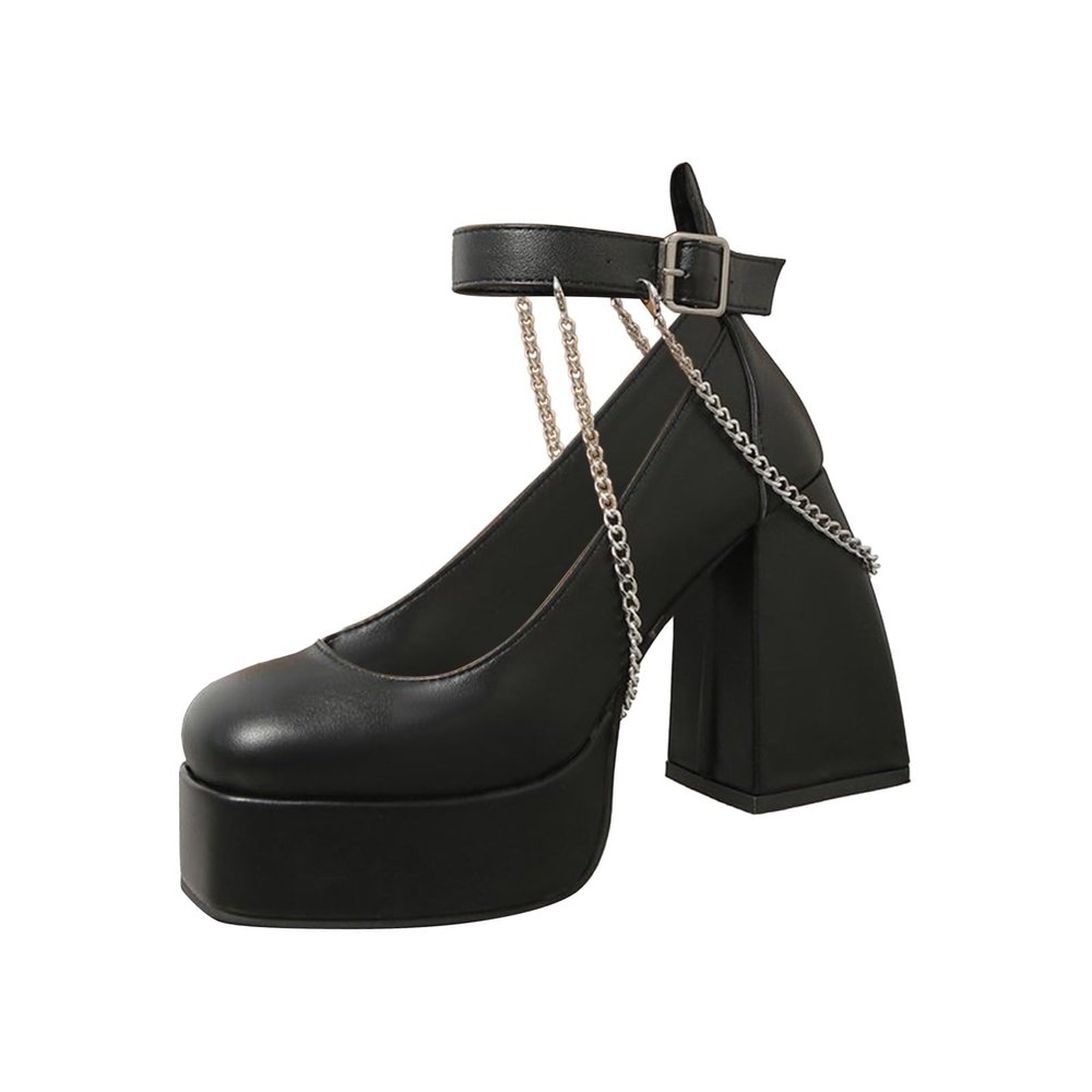 Ctreela Chunky Platform Mary Jane Shoes Goth Punk Ankle Pumps Shoes Fashion Lolita Oxfords Block Heel Dress Shoes for Women