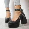 Ctreela Chunky Platform Mary Jane Shoes Goth Punk Ankle Pumps Shoes Fashion Lolita Oxfords Block Heel Dress Shoes for Women view 3