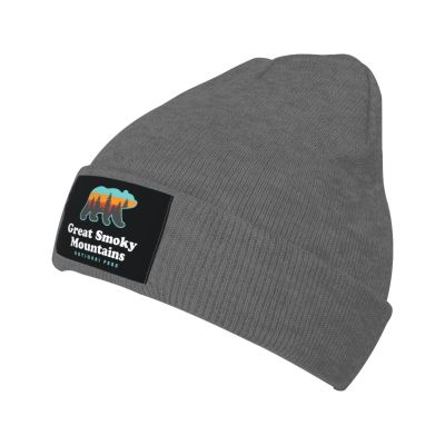 Great Smoky Mountains National Park Beanie Hat Men Winter Hat Women Knit Stocking Hat Slouchy Skull Cap Hedging Hat Deep Heather