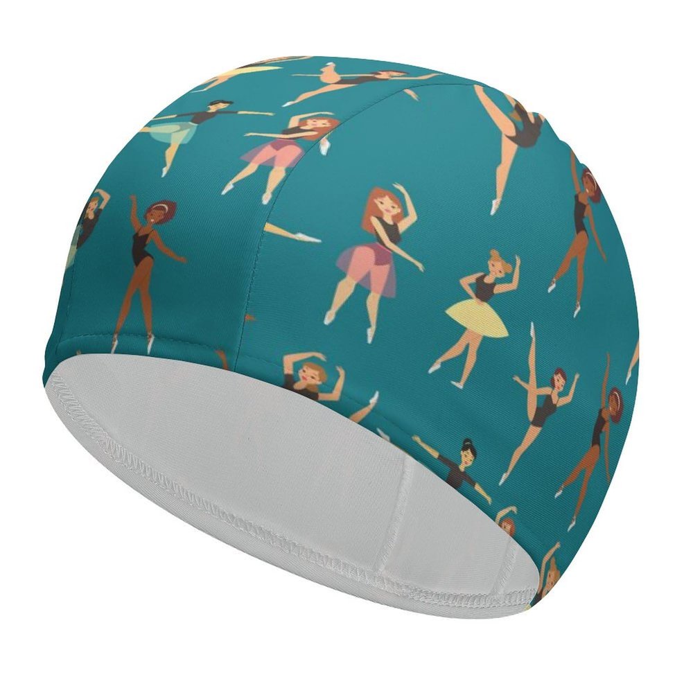Dancing Ballerinas Unisex Swim Cap Waterproof Swimming Hat for Long and Short Hair Bathing Cap