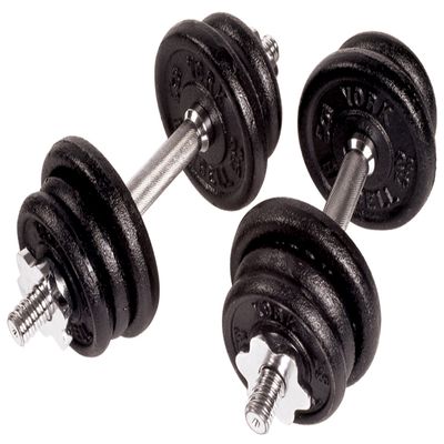 Cast Iron Adjustable Spinlock Dumbbell Set
