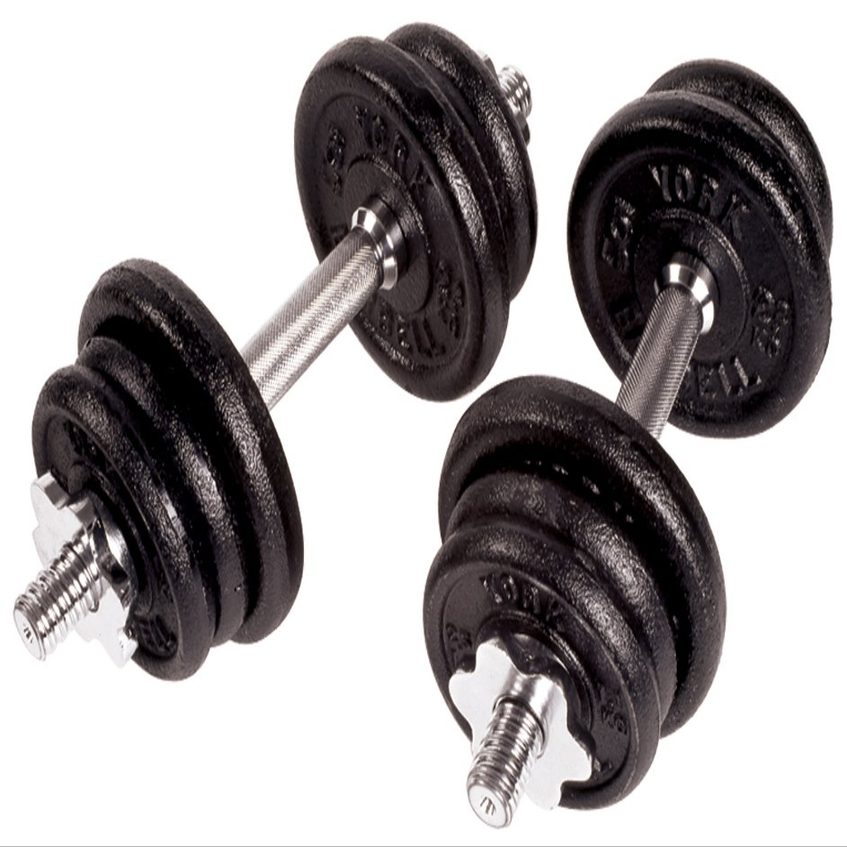 Cast Iron Adjustable Spinlock Dumbbell Set