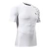 Men's All Time Short Sleeve Rashguard UPF 50 Sun Protection Surf Shirt Lines White 2XL view 3